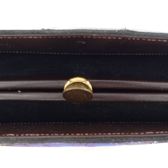 Vintage Crocodile Dual Top Handle Frame Swagger Style  Handbag - Picture 9 of 13